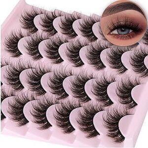 14 Pairs Wispy Mink Lashes False Eye Lashes Natural Look 5D Volume 16Mm Fake